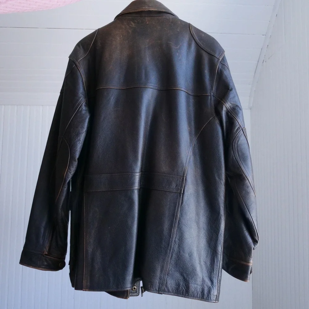 90s/y2k Territory Ahead leather‎ chore coat